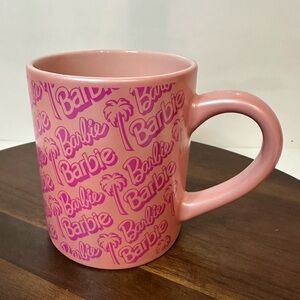 Barbie Pink Palm Logo Ceramic Mug 2023 Mattel Retro Barbiecore Coffee Cup